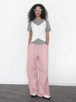 Loose Parachute Trousers with Elastic Waist