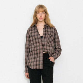 Casual Loose-Fit Plaid Shirt