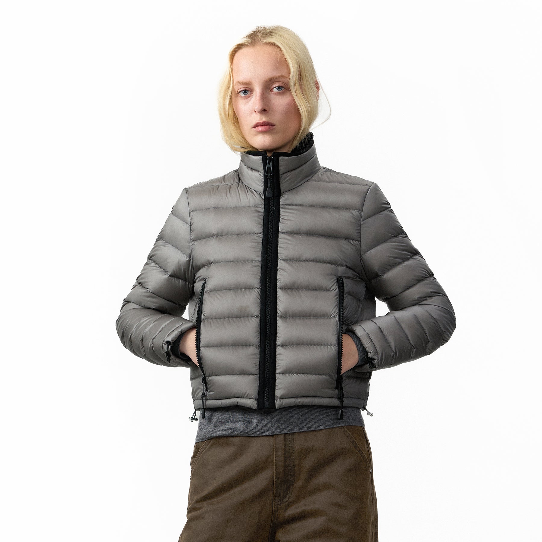 CUBIC Stand‑Collared Short Puffer Jacket-3