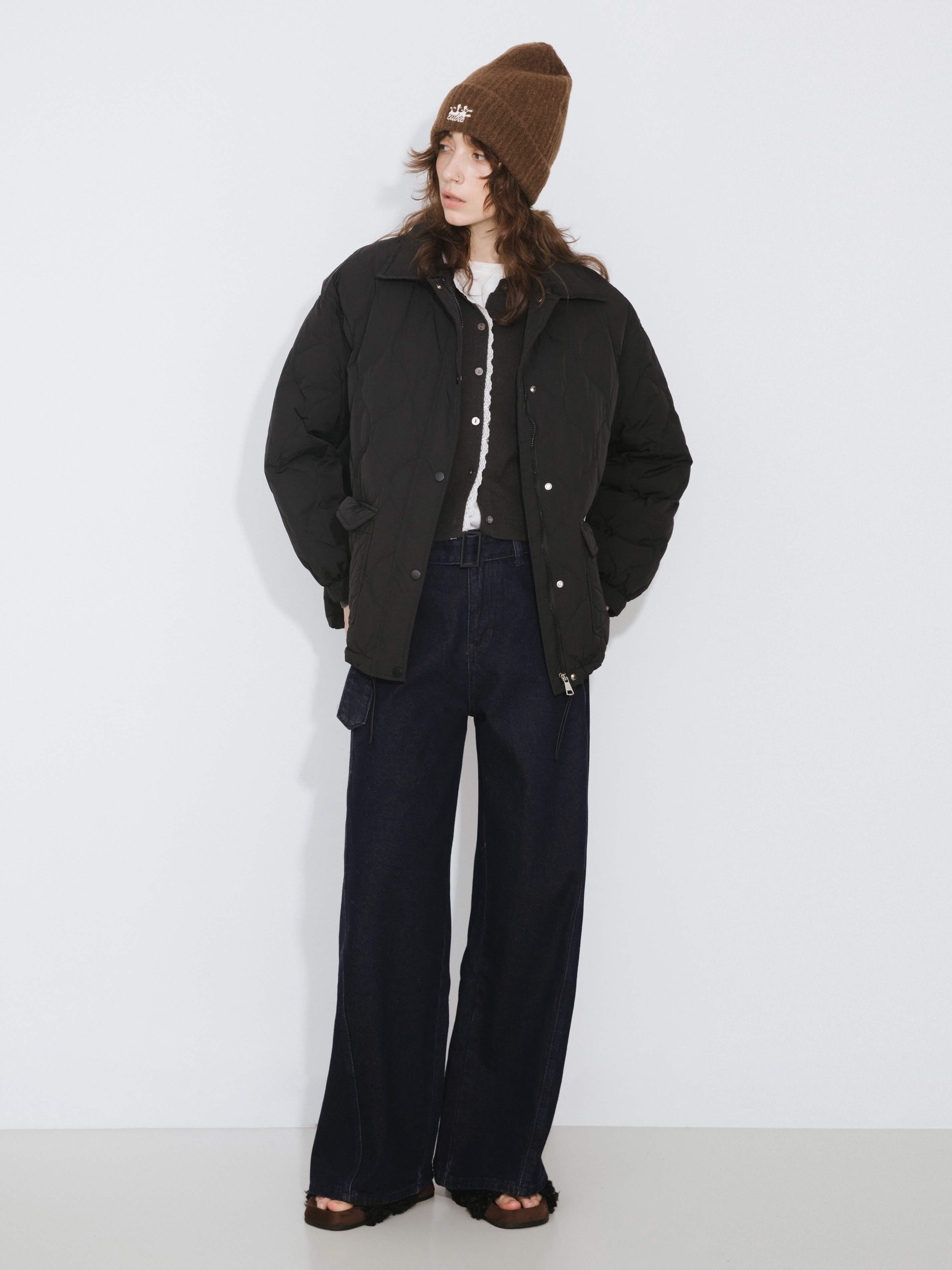 Diamond Padded Short Puffer Jacket-3