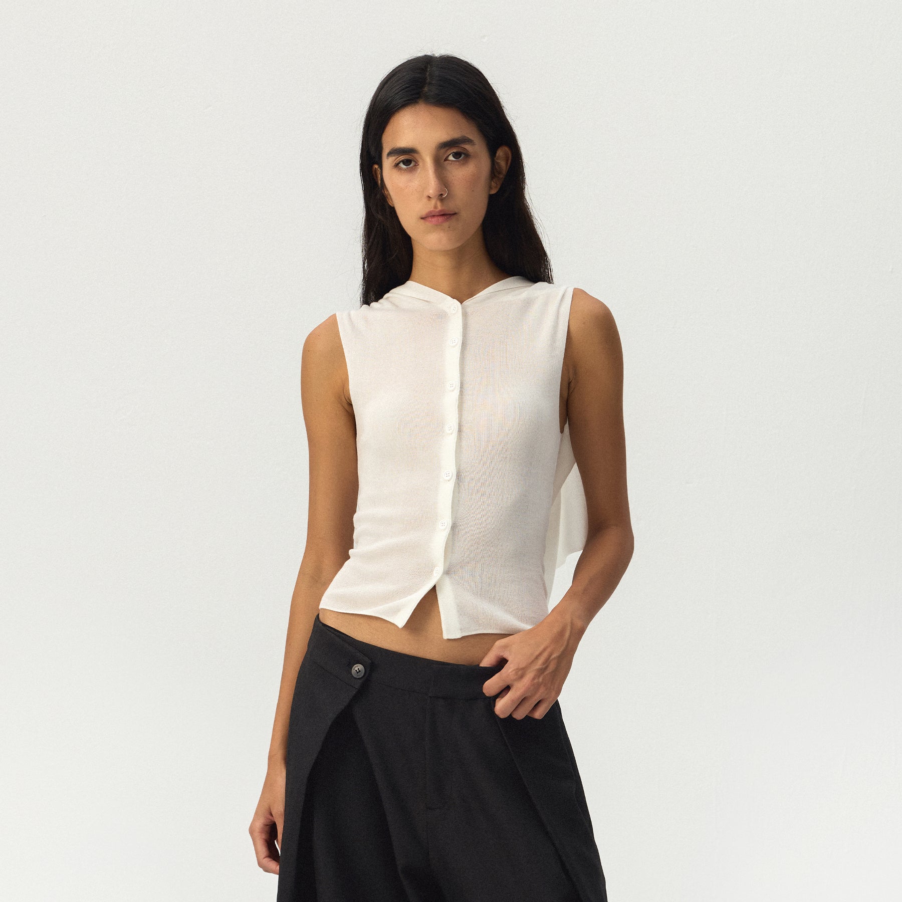 CUBIC Cape-Style Button Front Top-3
