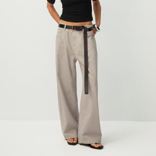 100% Cotton Draped Oversized Wide-Leg Casual Pants