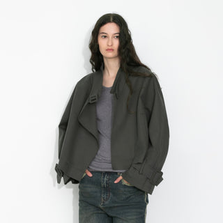 Overlay Cropped Trench Coat