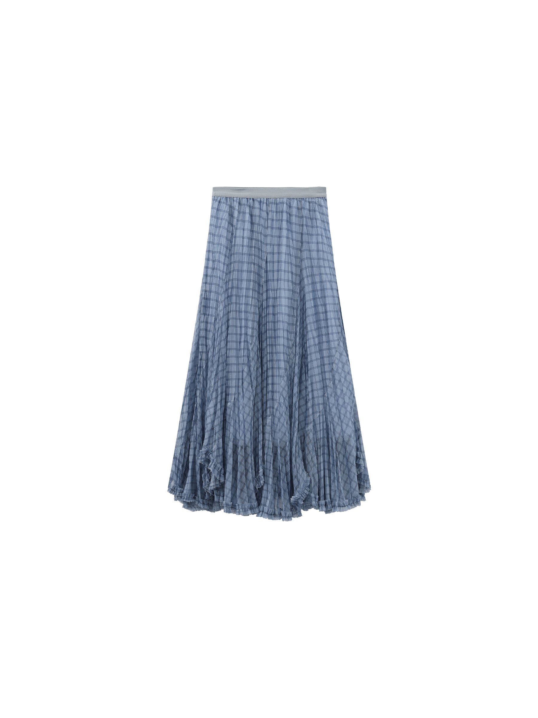 CUBIC Flowy Asymmetric Mesh Maxi Skirt-5