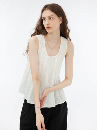 Flared Open Back Sleeveless Top