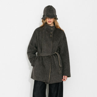 Wool-Blend Mid-Length Coat