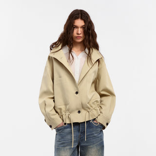 CUBIC Lyocell Drawstring Short Trench Coat