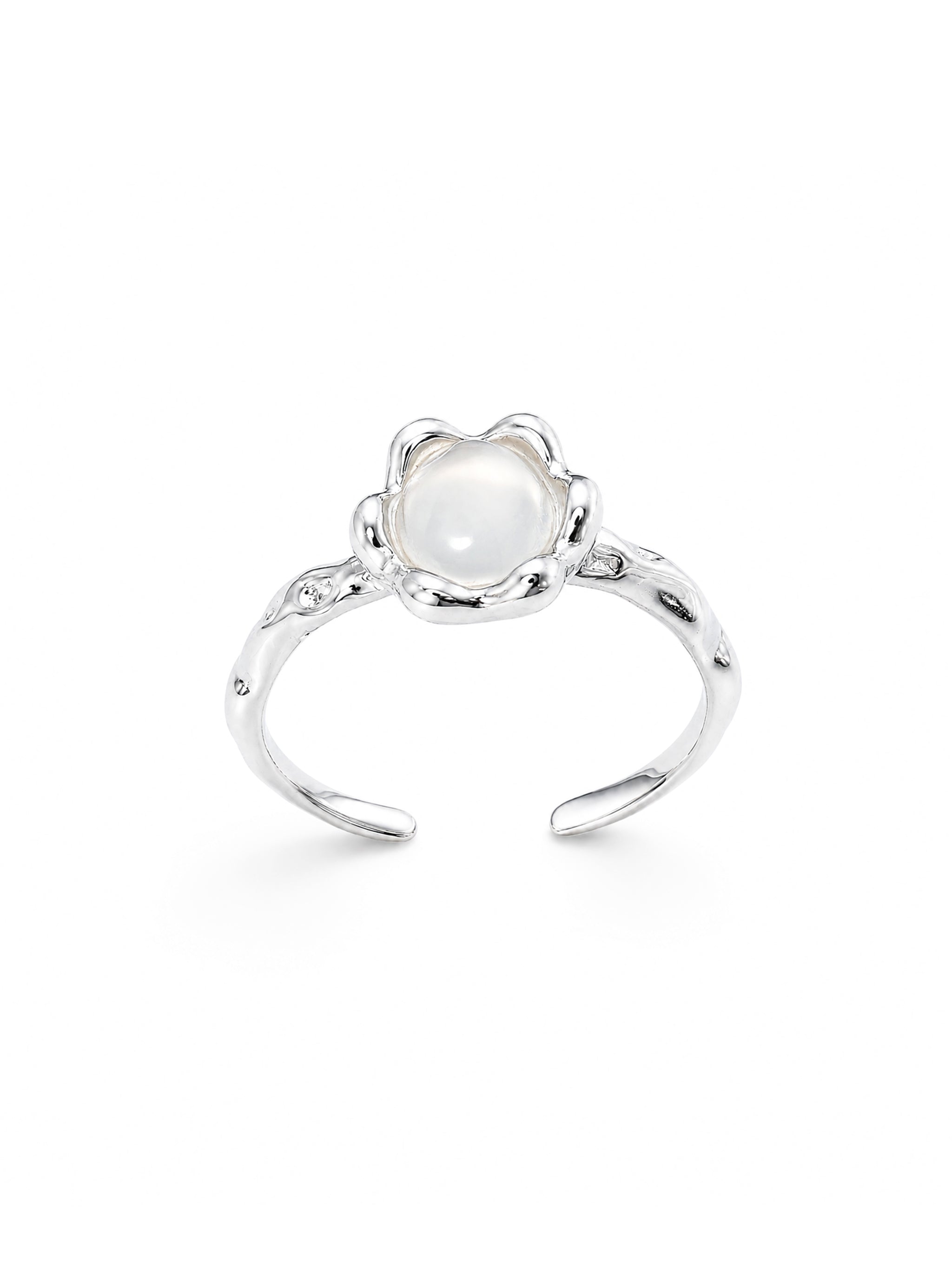 Flower Crystal Silver Ring-2