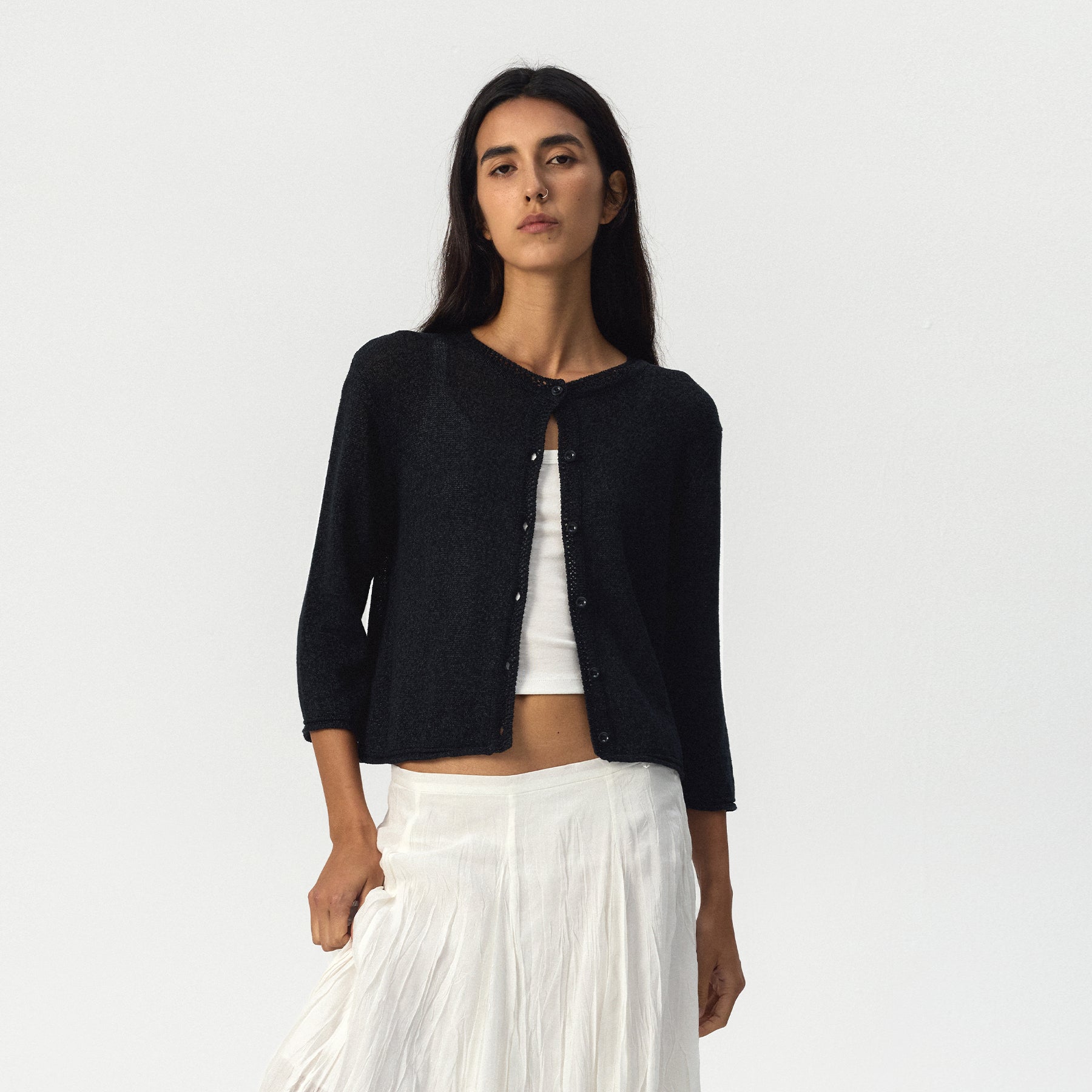 CUBIC Textured Button Knit Cardigan-3