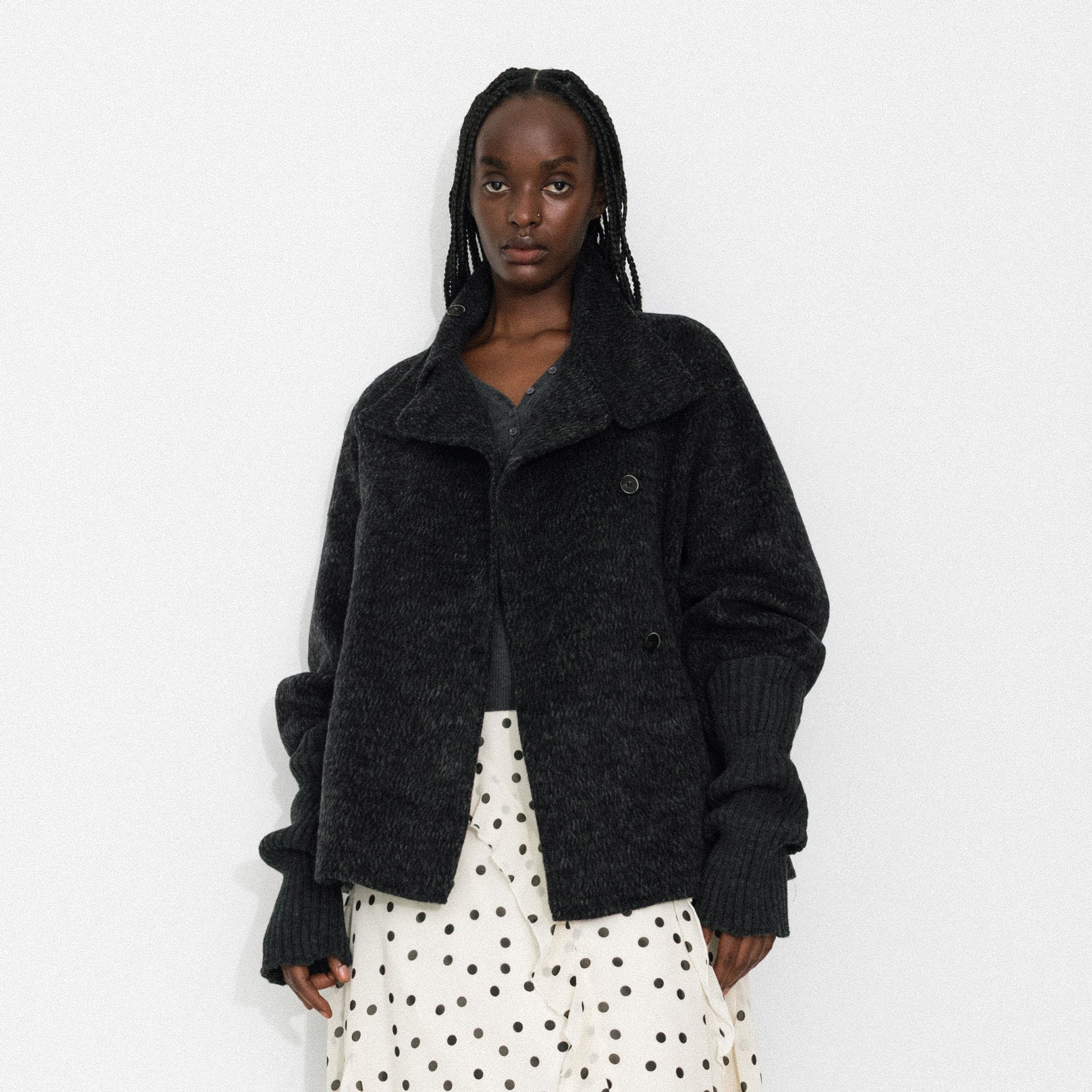 Relaxed Cashmere-Wool Blend Cocoon Jacket-3