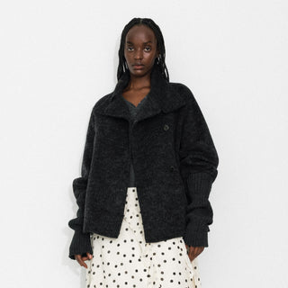 Relaxed Cashmere-Wool Blend Cocoon Jacket