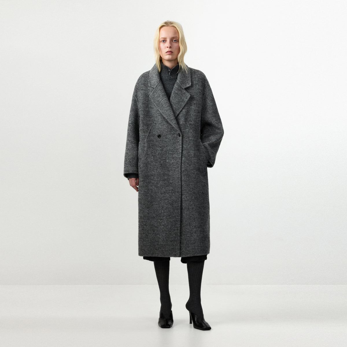 CUBIC Wool‑Alpaca‑Silk Relaxed Coat