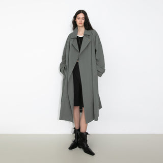 Oversized Large Lapel Long Trench Coat