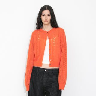 Cropped Open-Knit Cardigan
