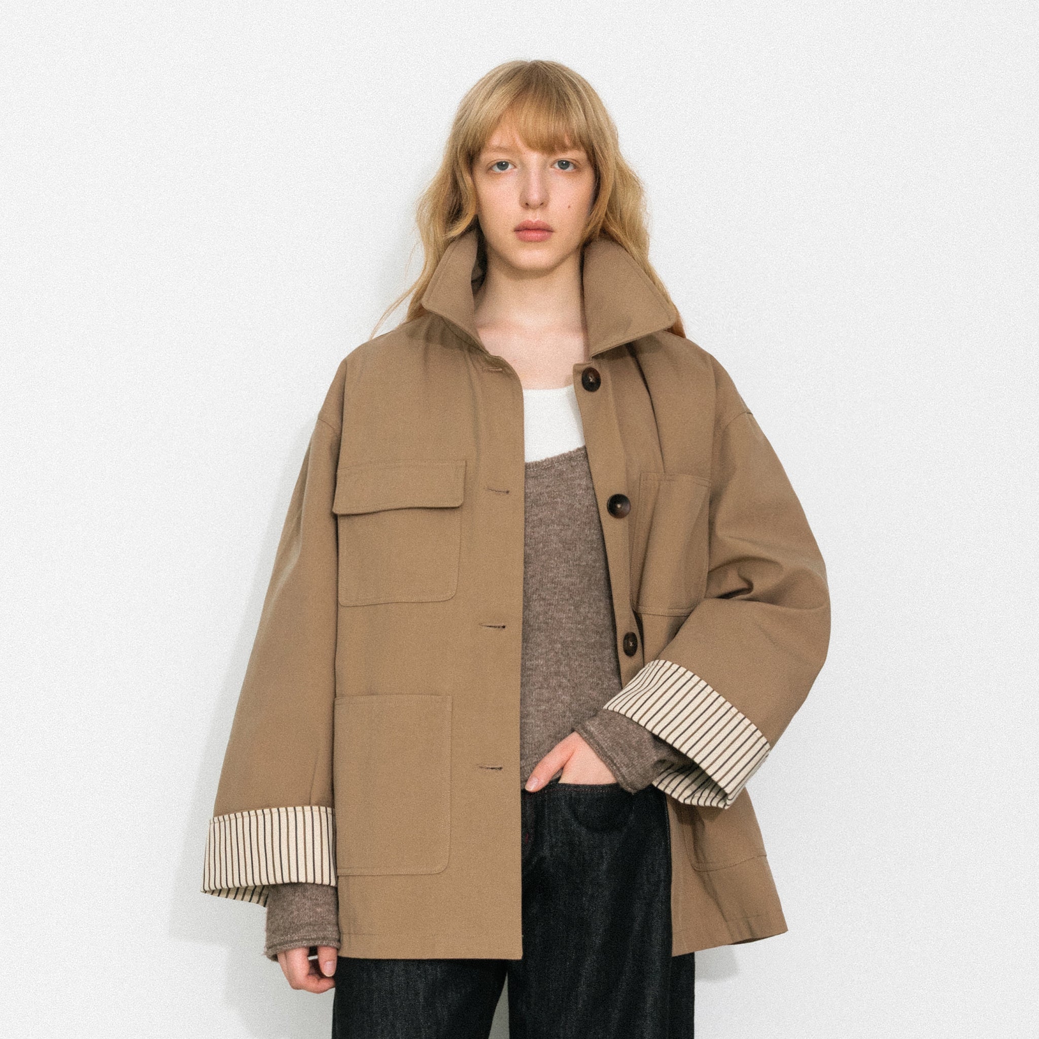 Classic Barn-Style Modal-Blend Cotton Down Coat-3