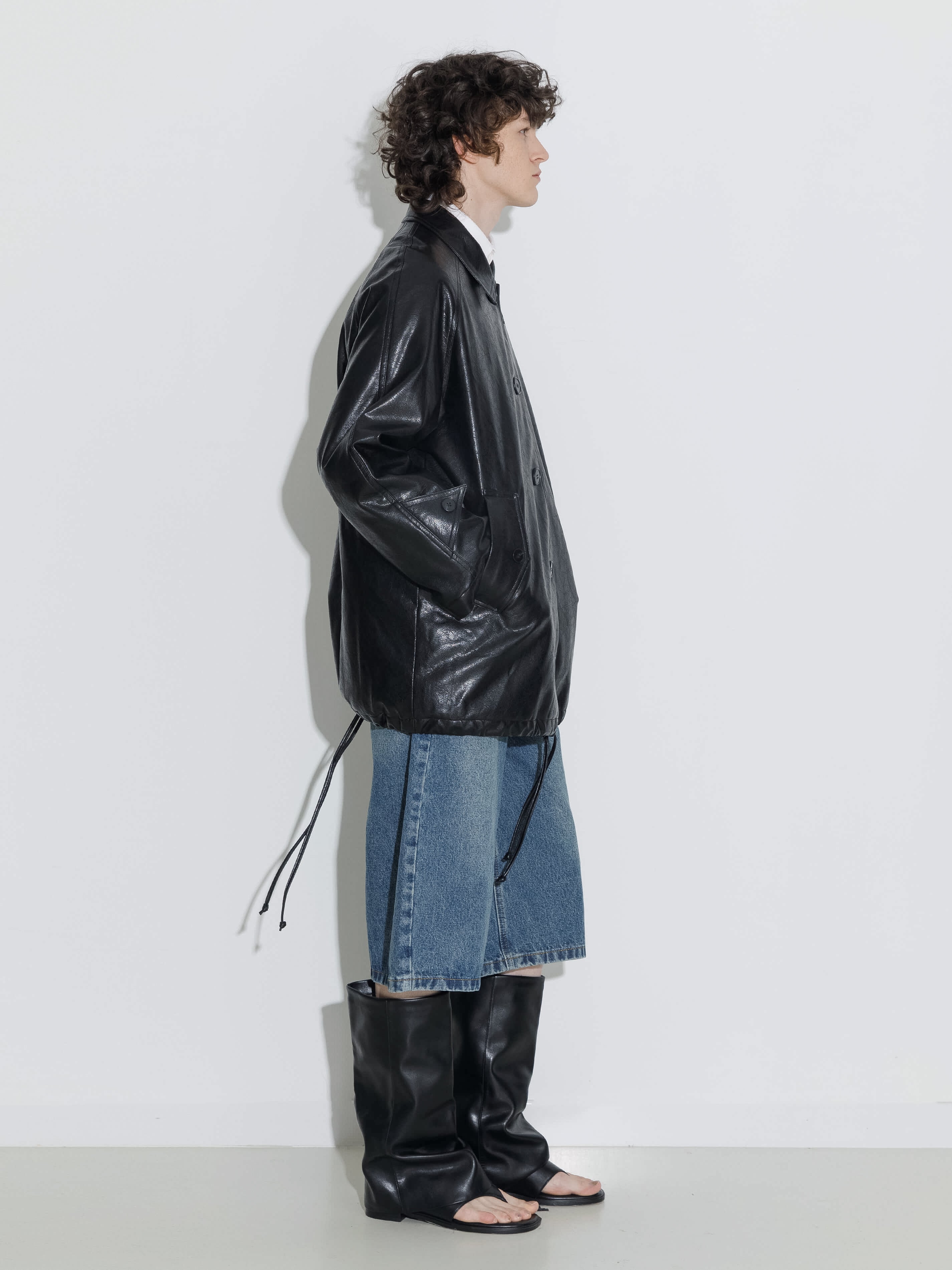 Black Tailored Down Jacket-3