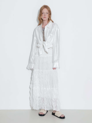 Lace Patchwork Loose Long Sleeves Shirt