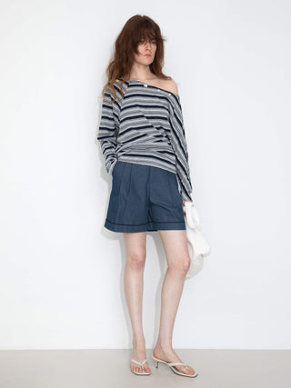 Pleated Wide-Leg Shorts