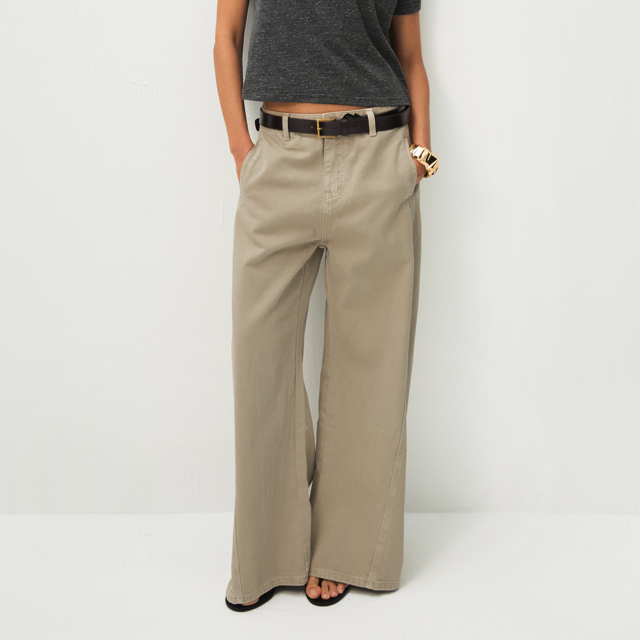 CUBIC Minimalist Wide-Leg Trousers-3