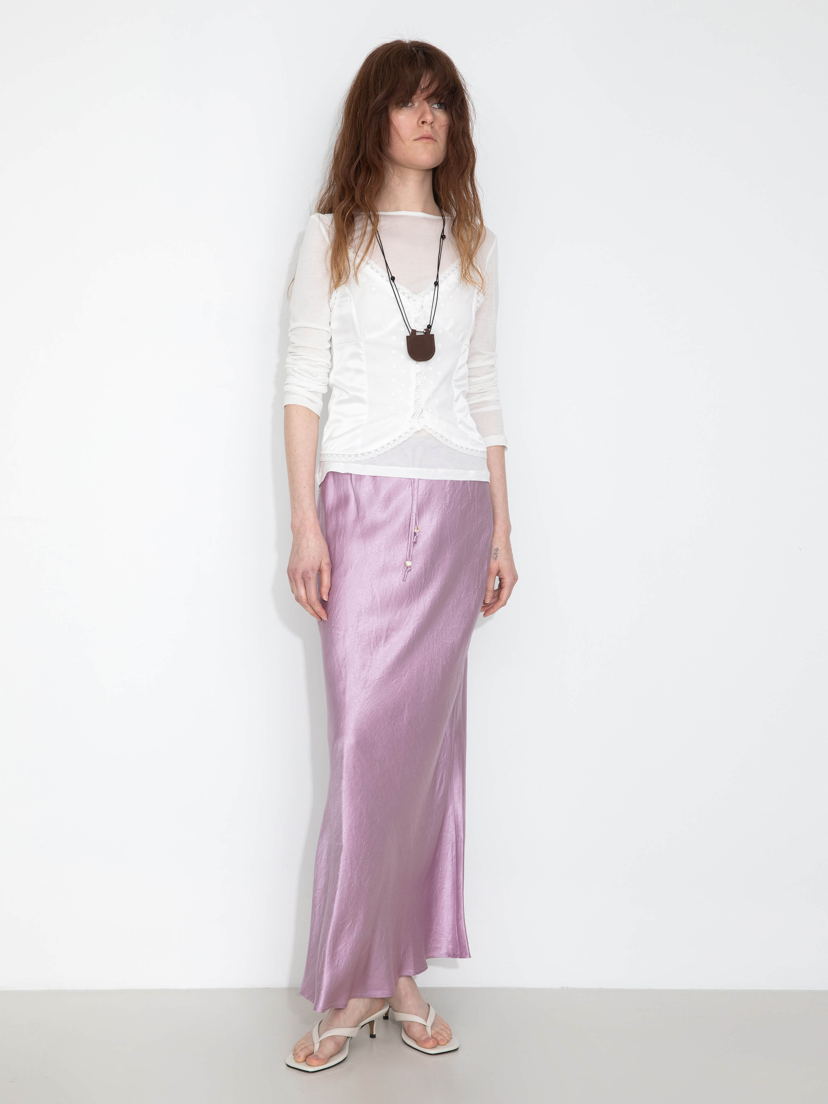 100% Heavyweight Acetate Bias Cut Skirt-14