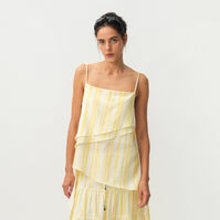 CUBIC Lyocell Asymmetrical Striped Camisole