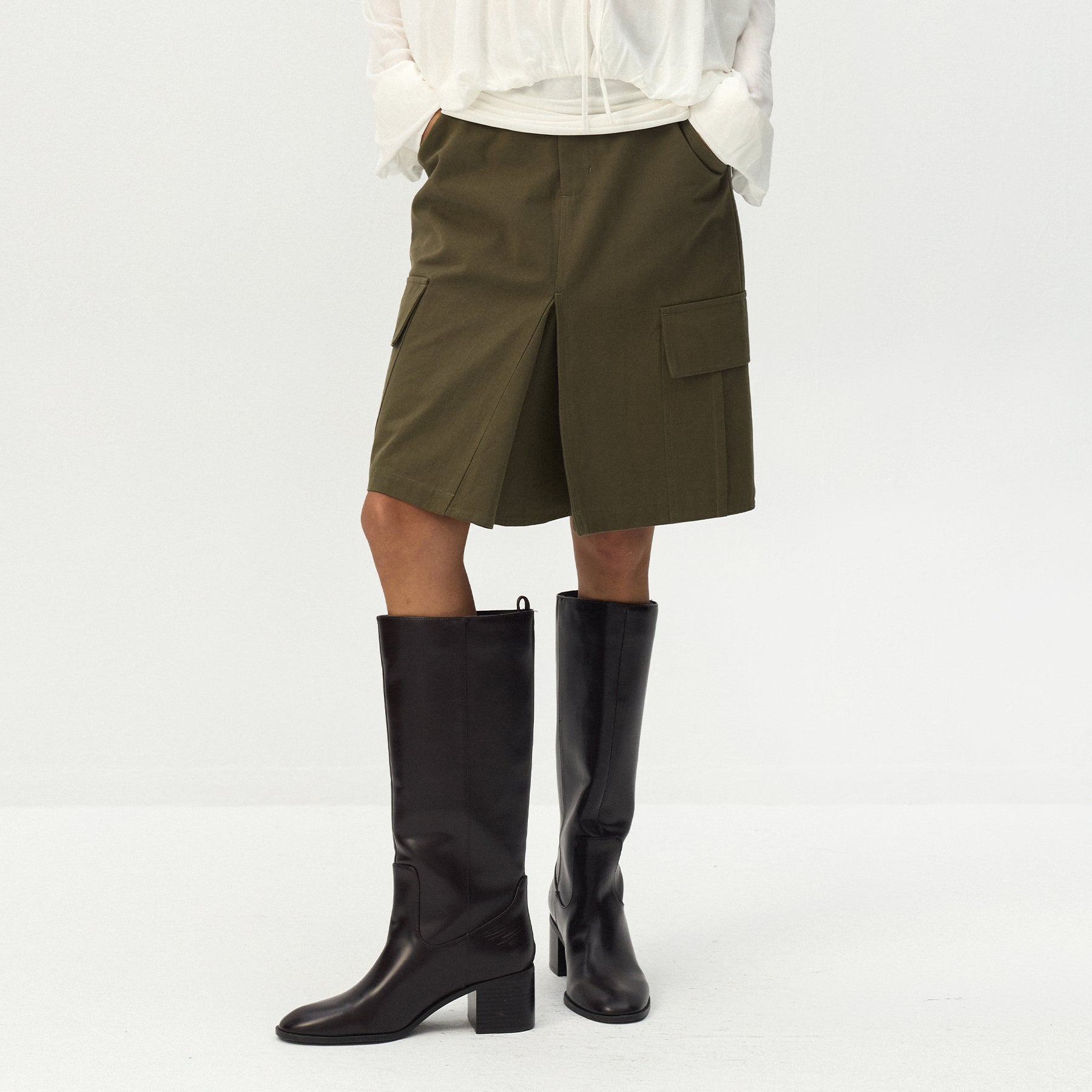 CUBIC Cargo Pleated Skirt-3
