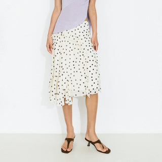 Polka Dot Ruffled Asymmetrical Hem Skirt
