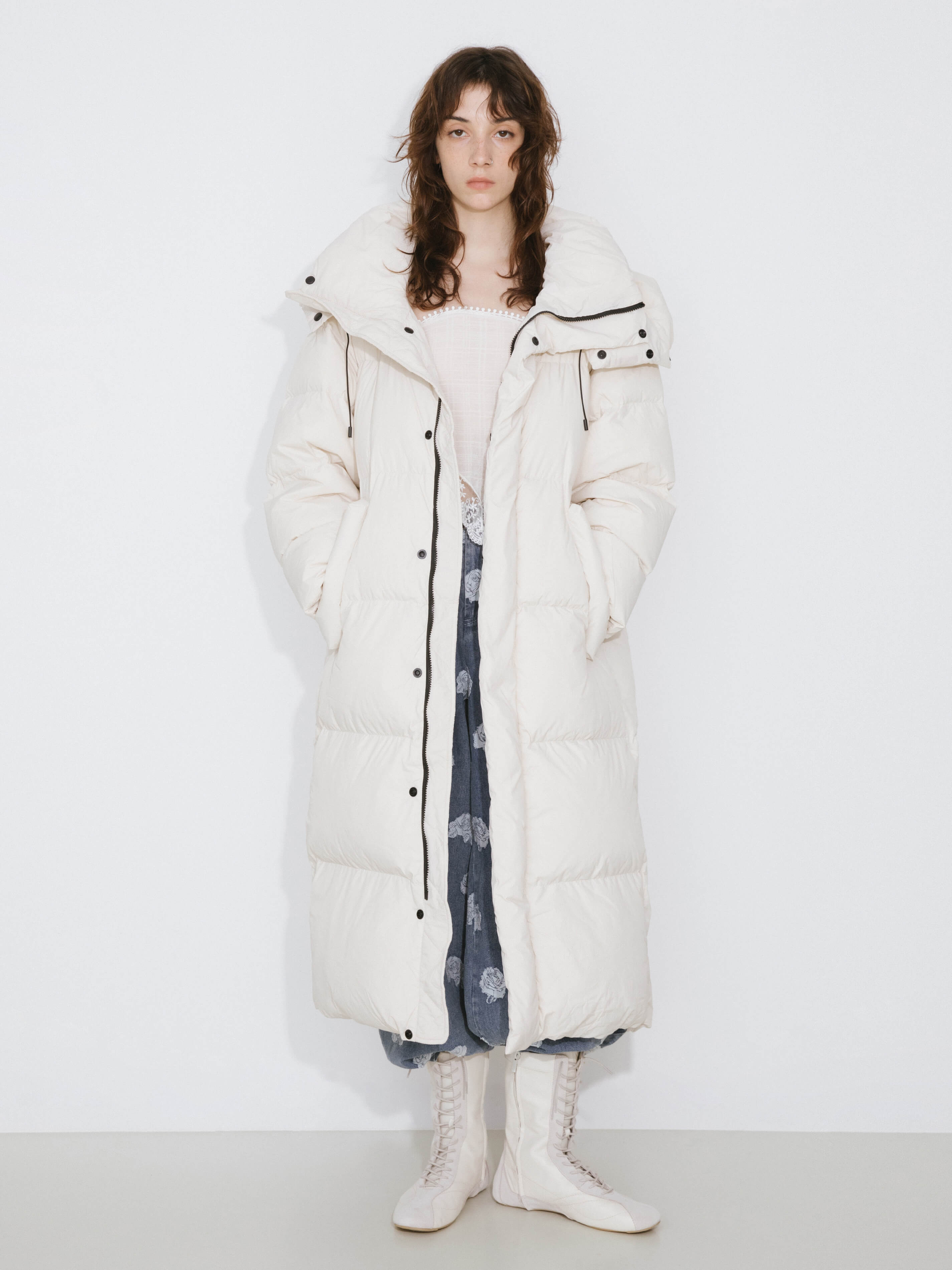 Long A-line Down Coat-3