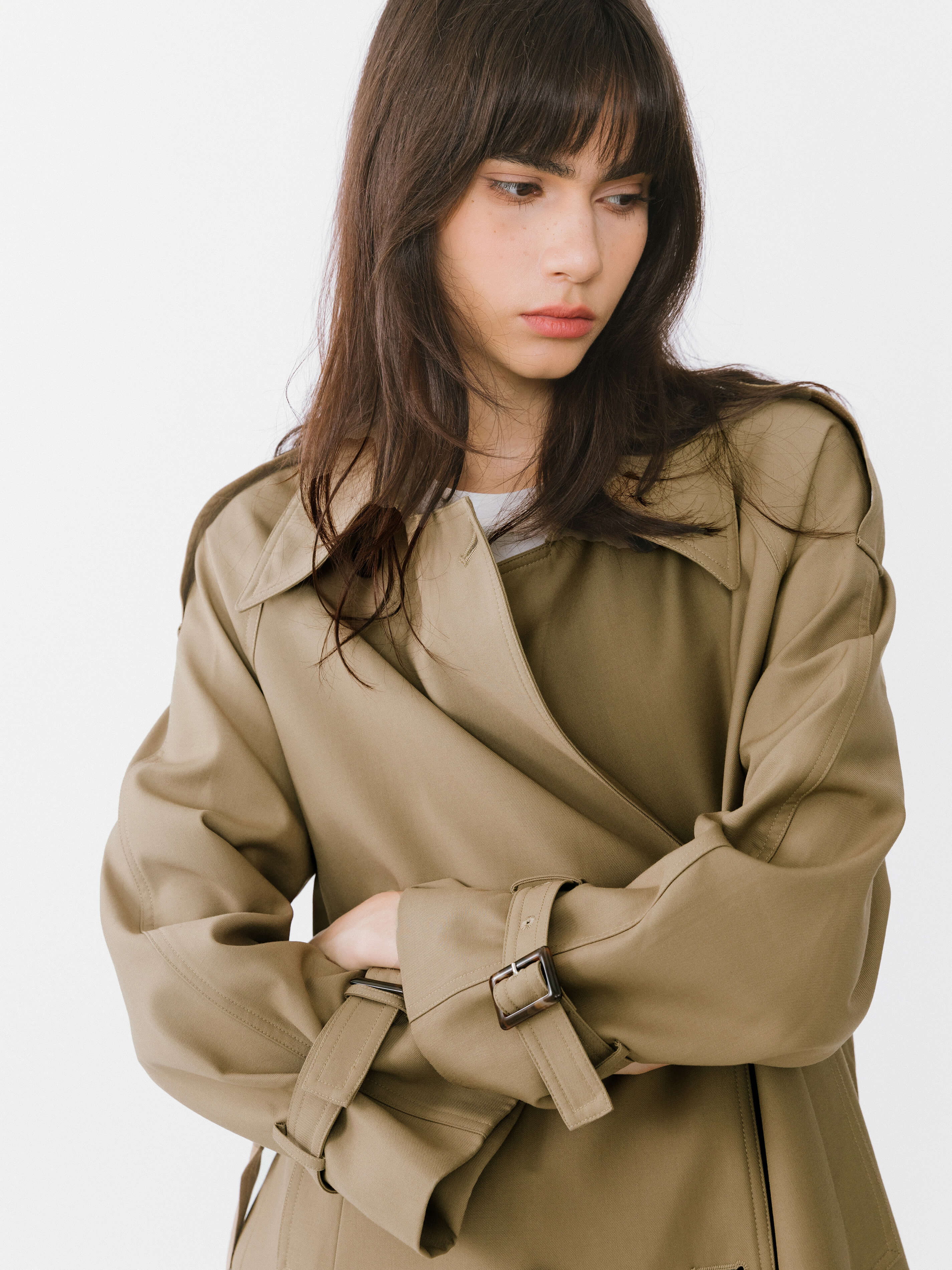 Classic Belted Double Breasted Trench Coat-3