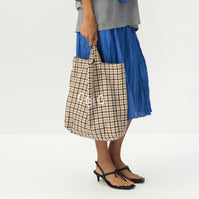 CUBIC Checked Logo Tote Bag