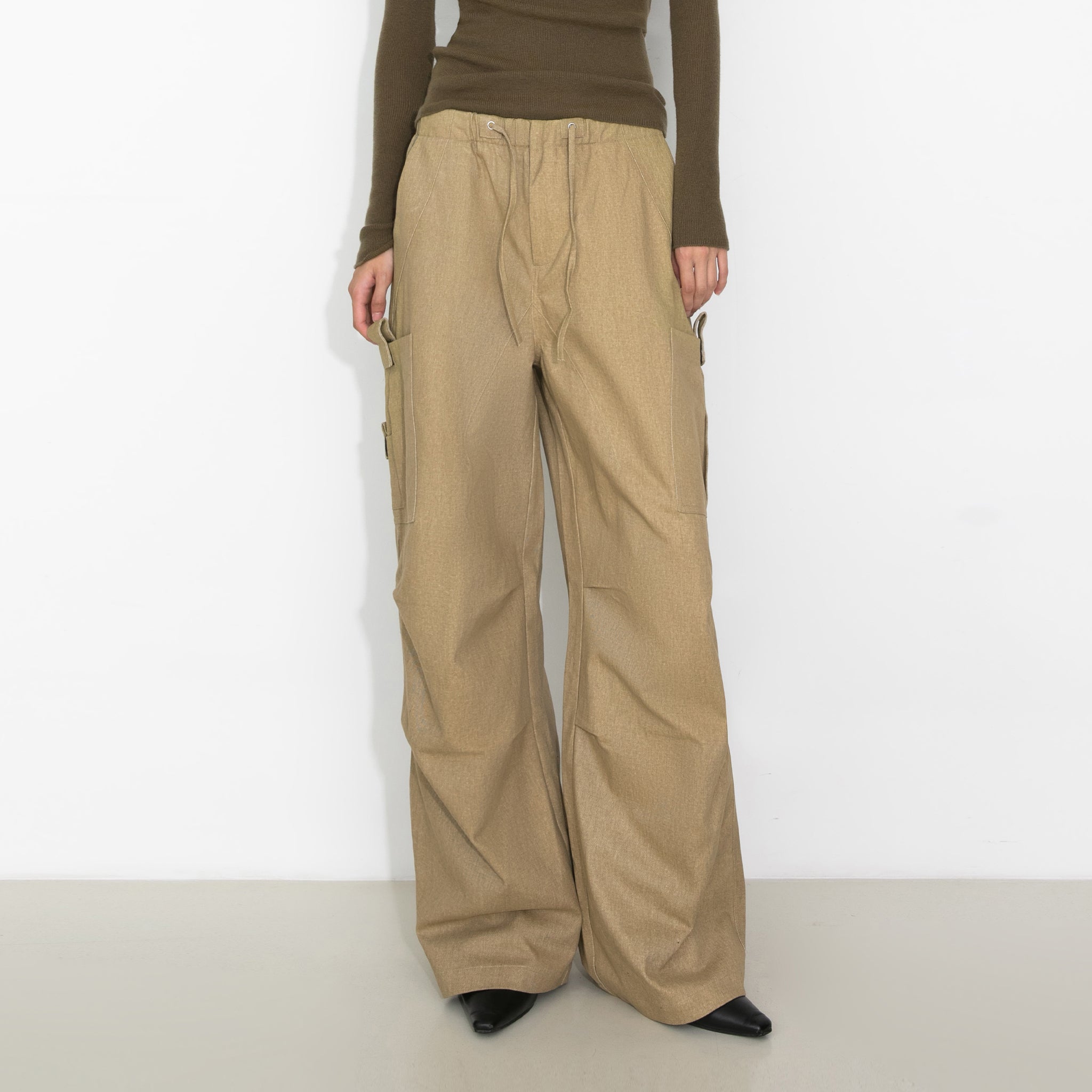 Relaxed Draped Straight-Leg Utility Pants-3