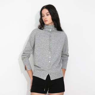 Relaxed Knit Cardigan Jacket in Cotton-Wool