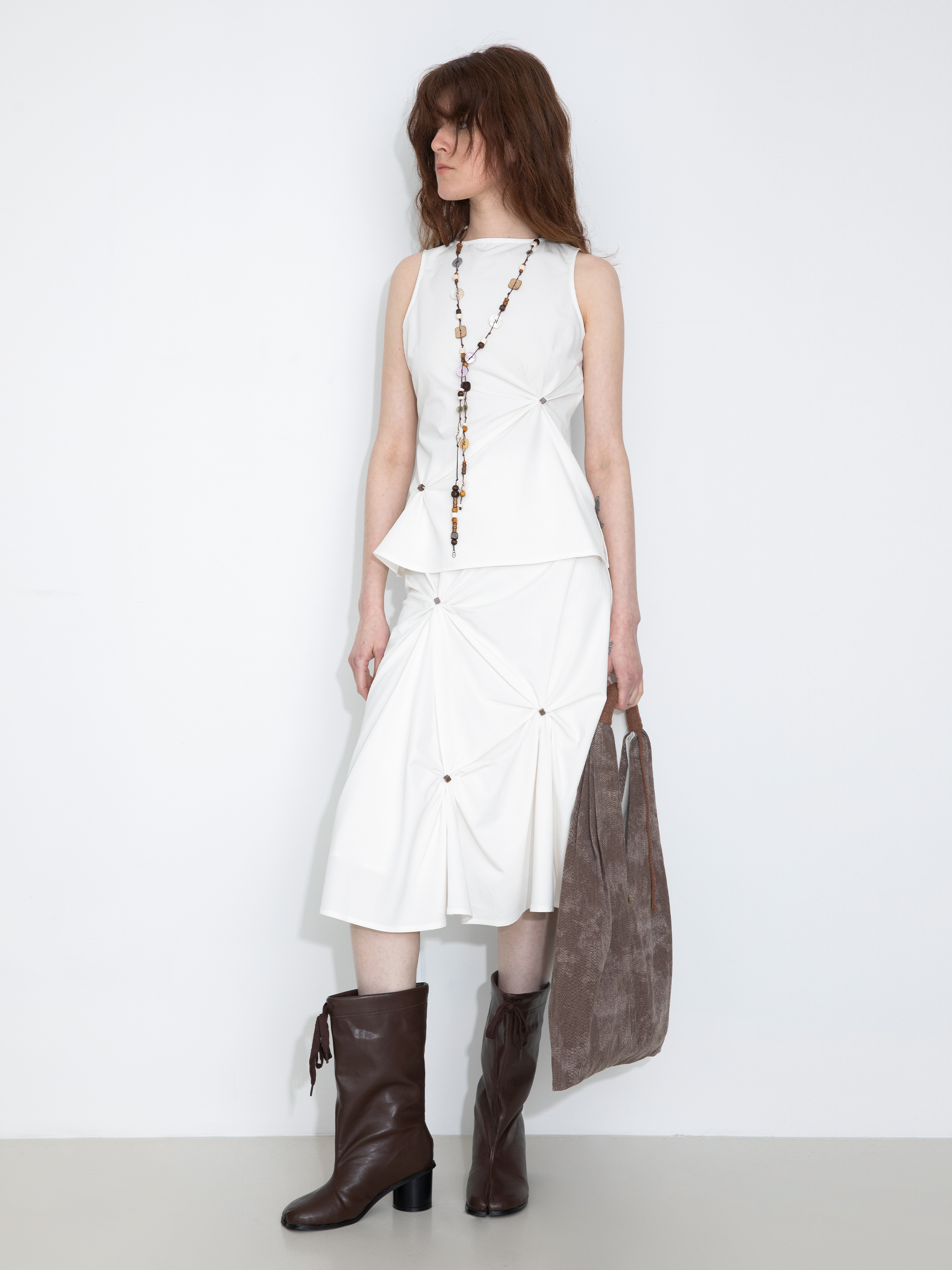 3D Pleated High-Waisted A-Line Skirt-2
