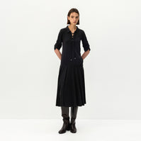 CUBIC Lace-Up Drop-Waist Midi Dress