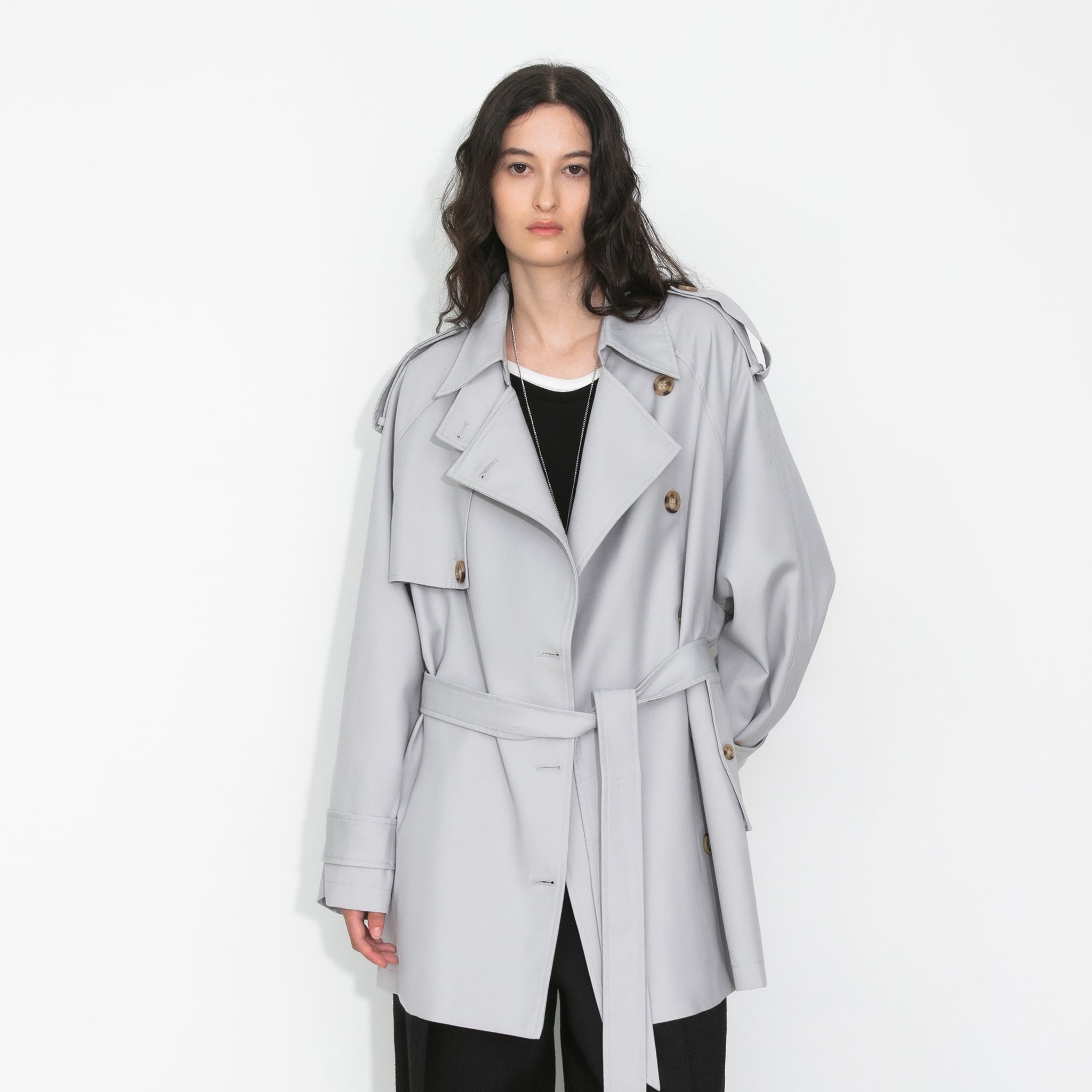 Oversized Mid-Length Trench Coat with Belt-3