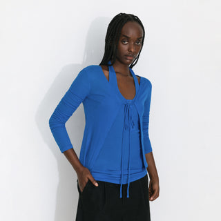 Lyocell-Blend Halter Knit Two-Piece Top