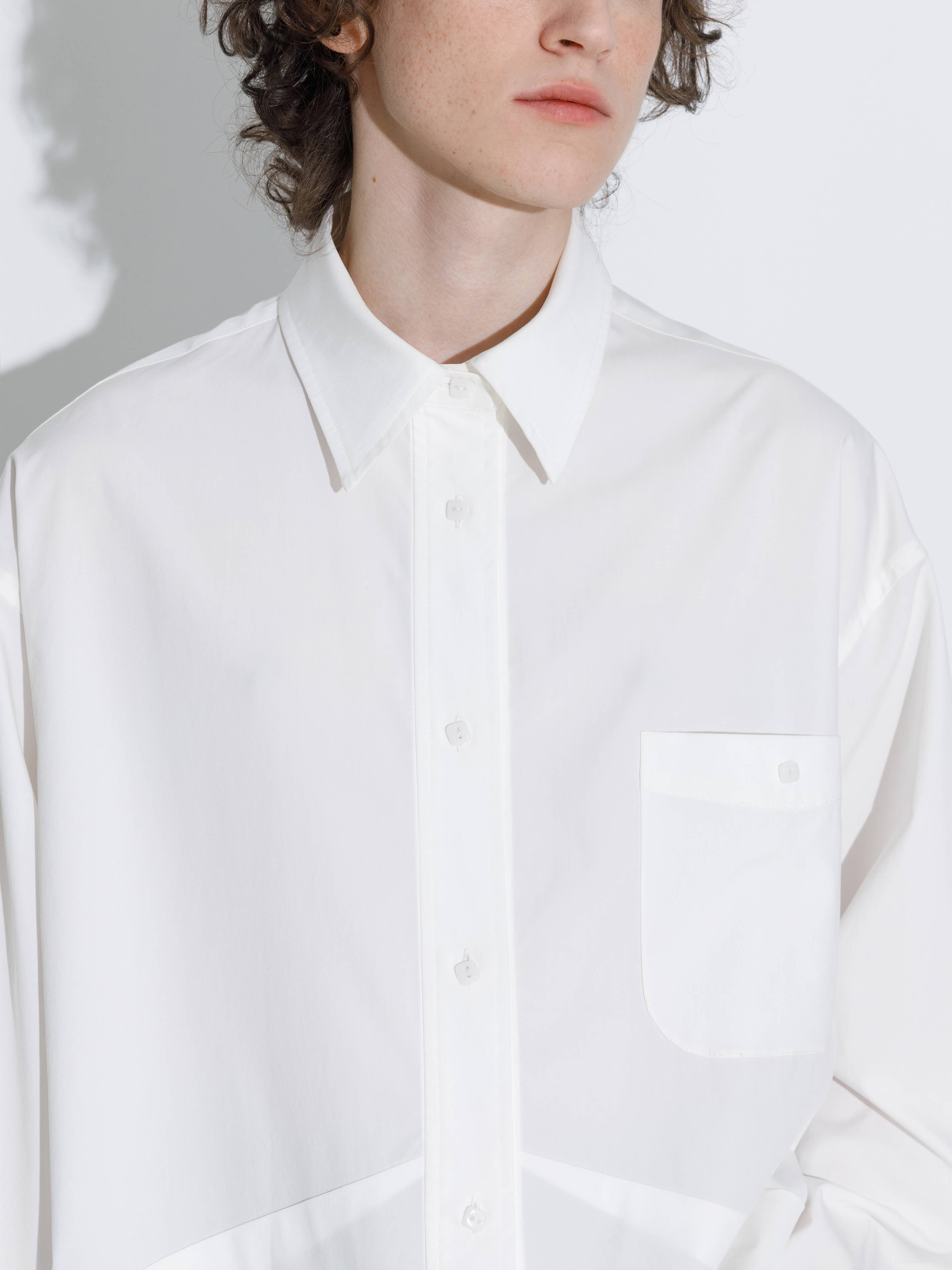 Drop Shoulder Oversized Shirt with Waist Tie-4