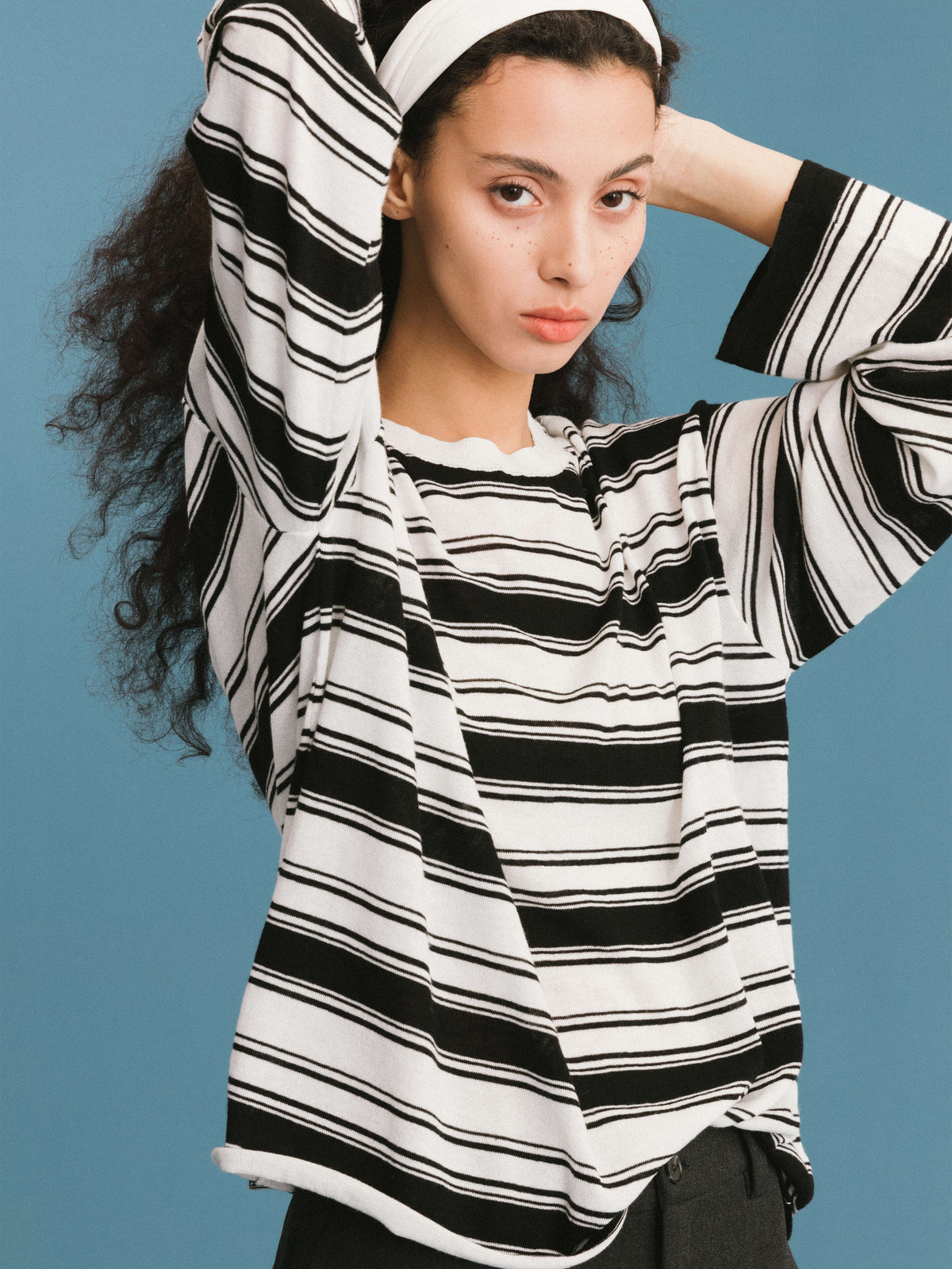 ONE BY CUBIC Stripped Knitwear Jumper with Wool Blend-4