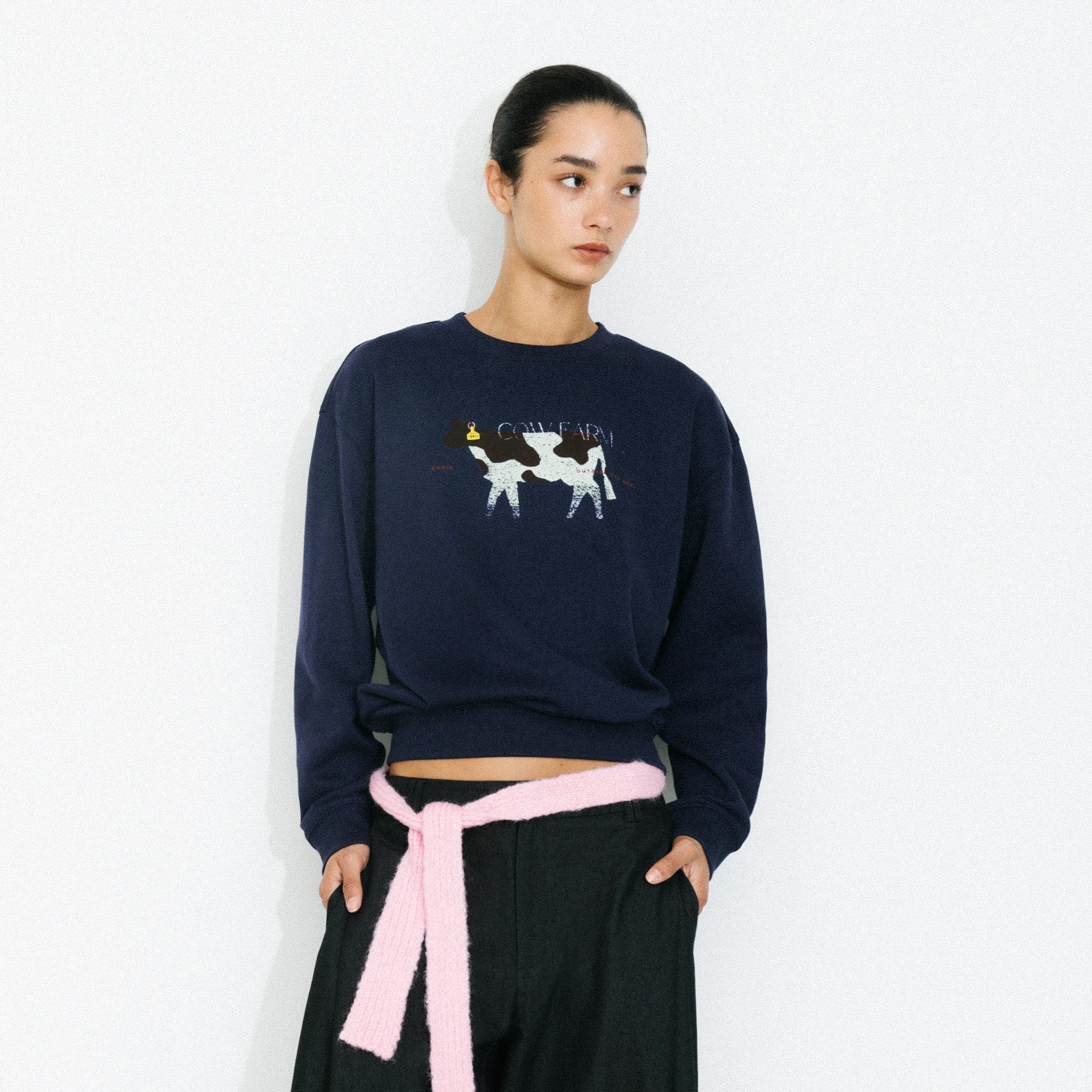 Cow Print Oversized Sweatshirt-3