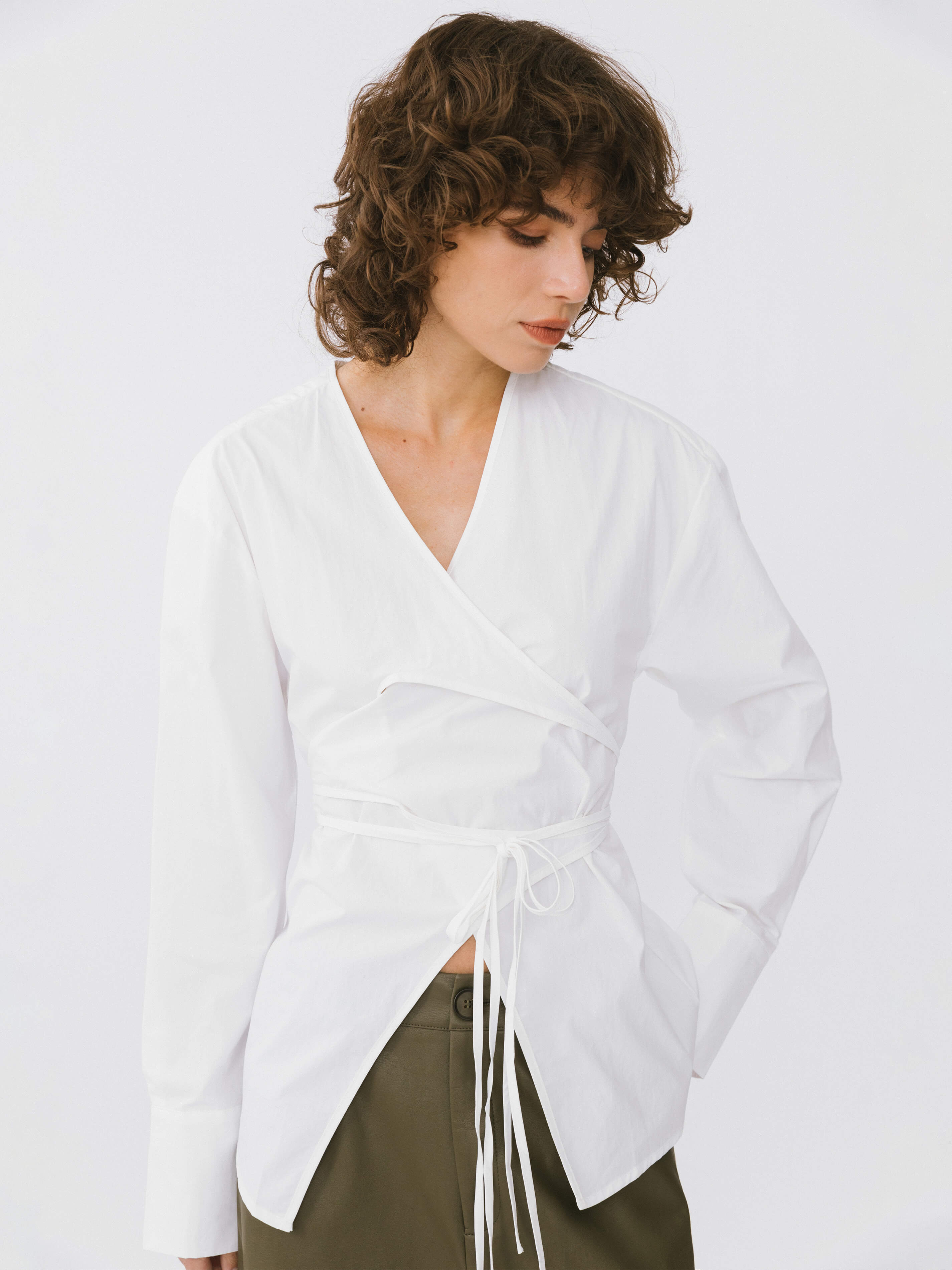 V-Neck Criss-Crossed Layered Blouse-3