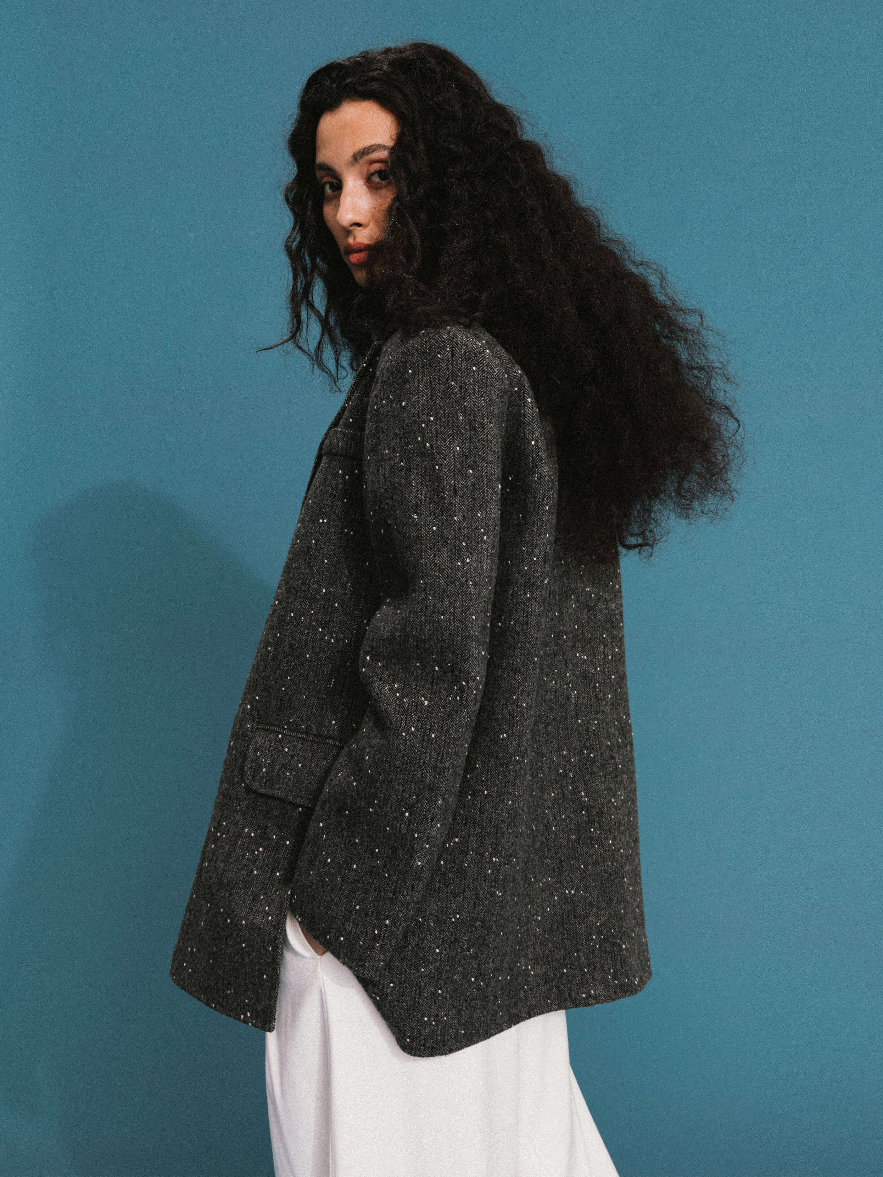 ONE BY CUBIC Double Face Tailored Wool Jacket-4