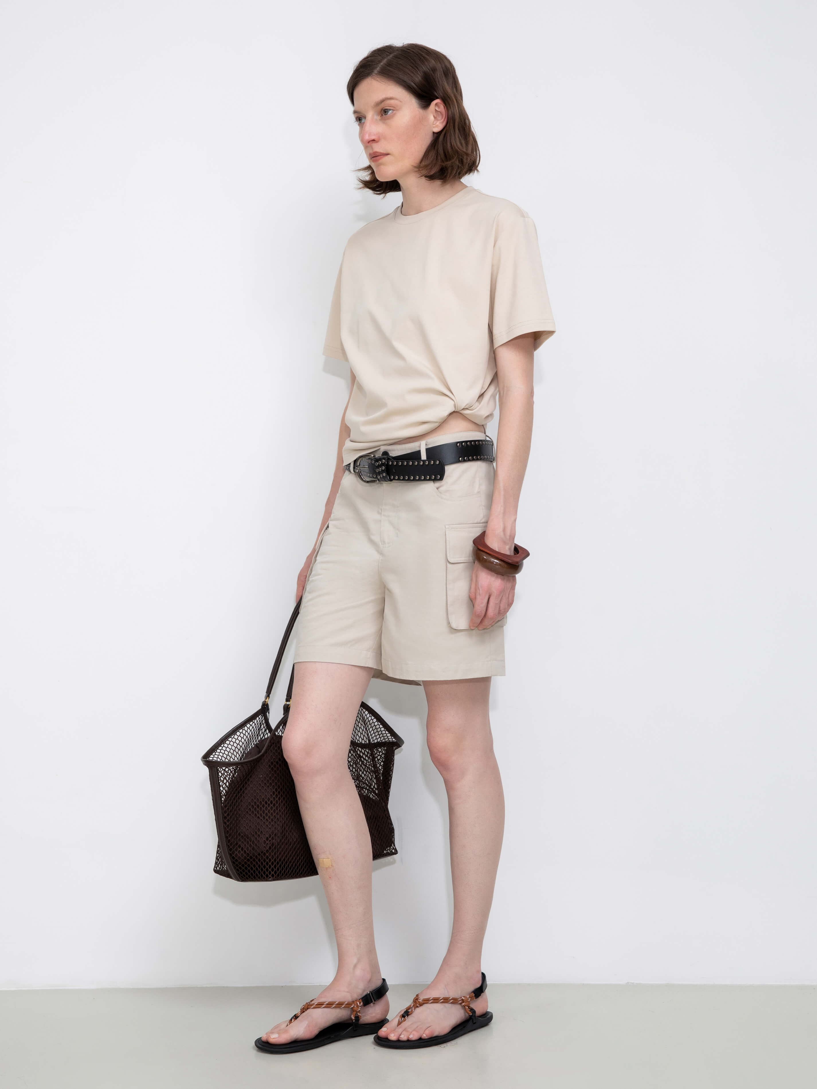 100% Cotton Casual Utility Straight-Leg Shorts-3