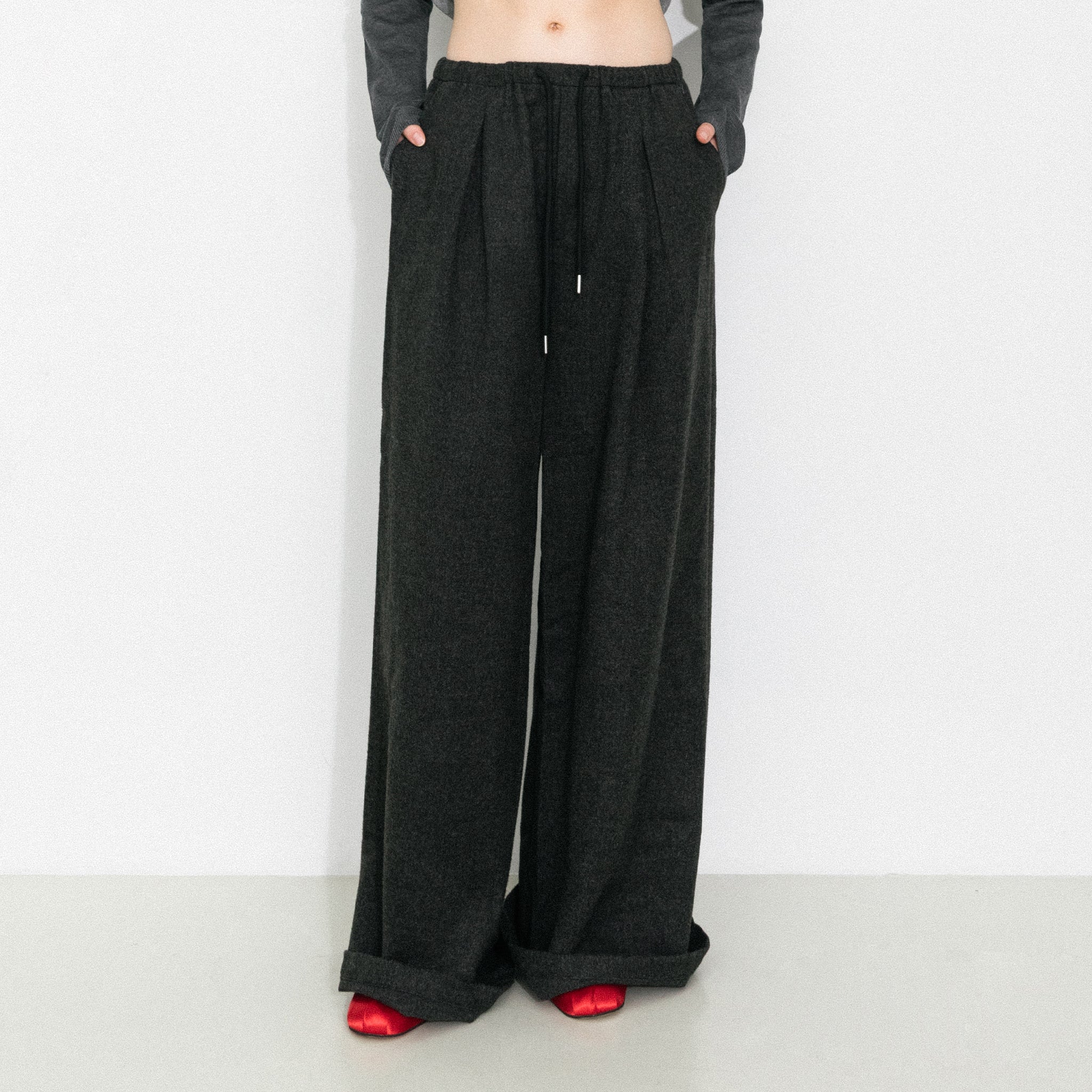 Casual Drawstring Loose Straight Pants-3