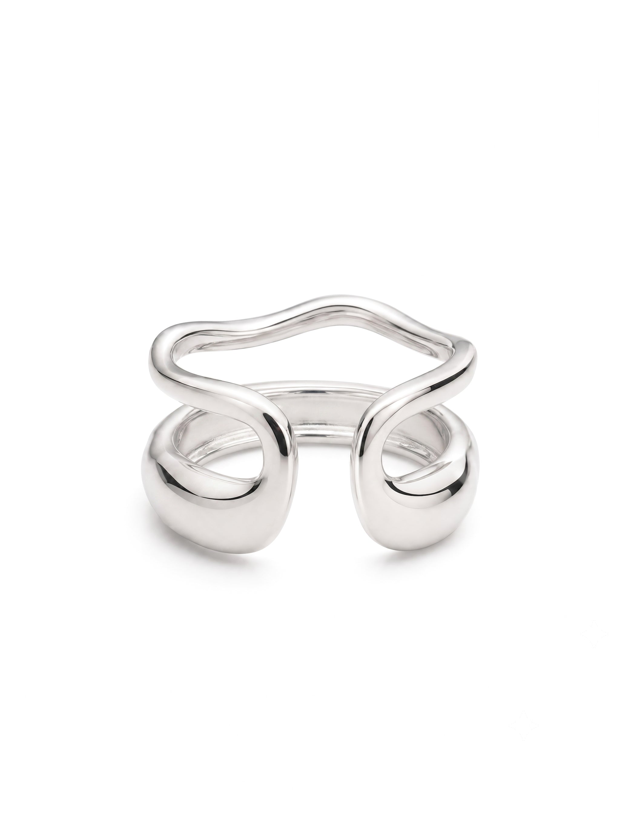 Dual Curve Hammered Ring-3