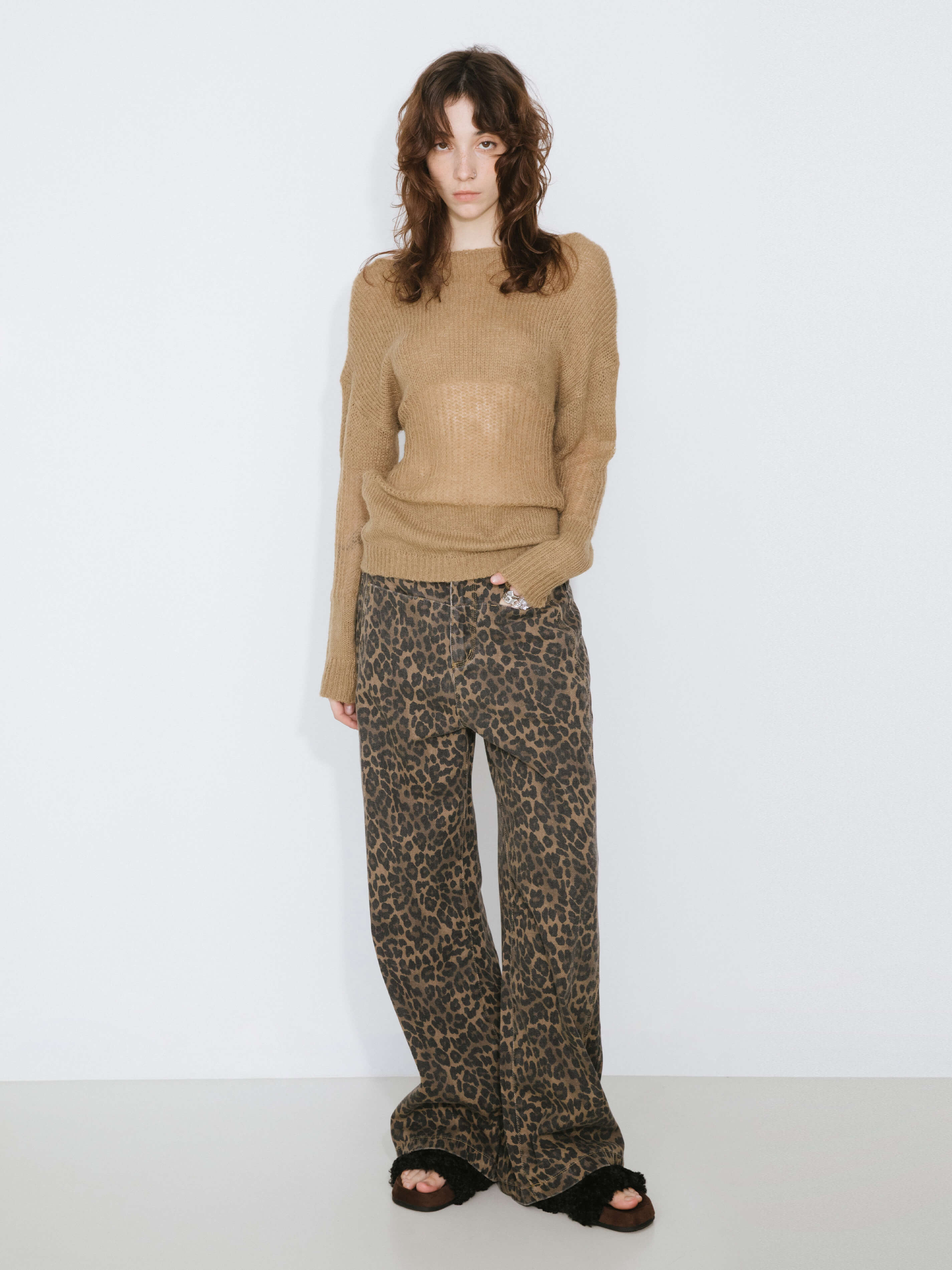 Off The Shoulder Stacked Long Sleeved Sweater-3
