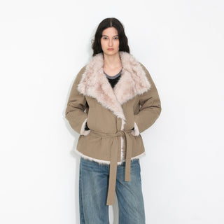 Oversized Faux Fur Hybrid Coat