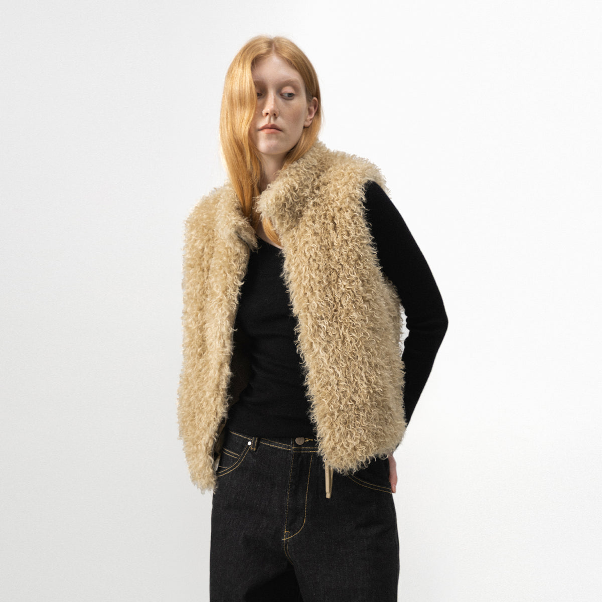 CUBIC Teddy Faux Fur Zip-Up Vest-3