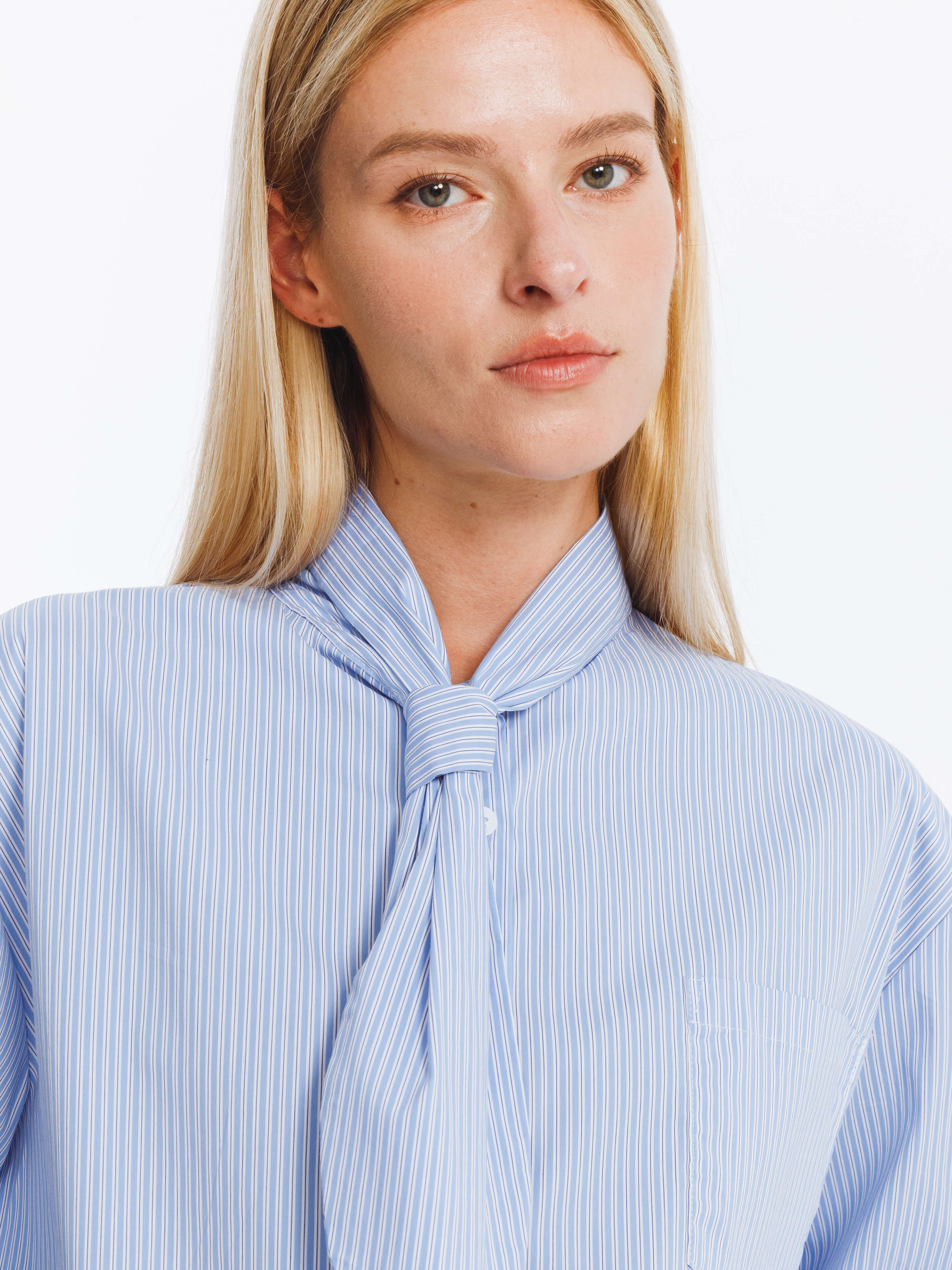 Vintage Tie Loose Striped Shirt-3