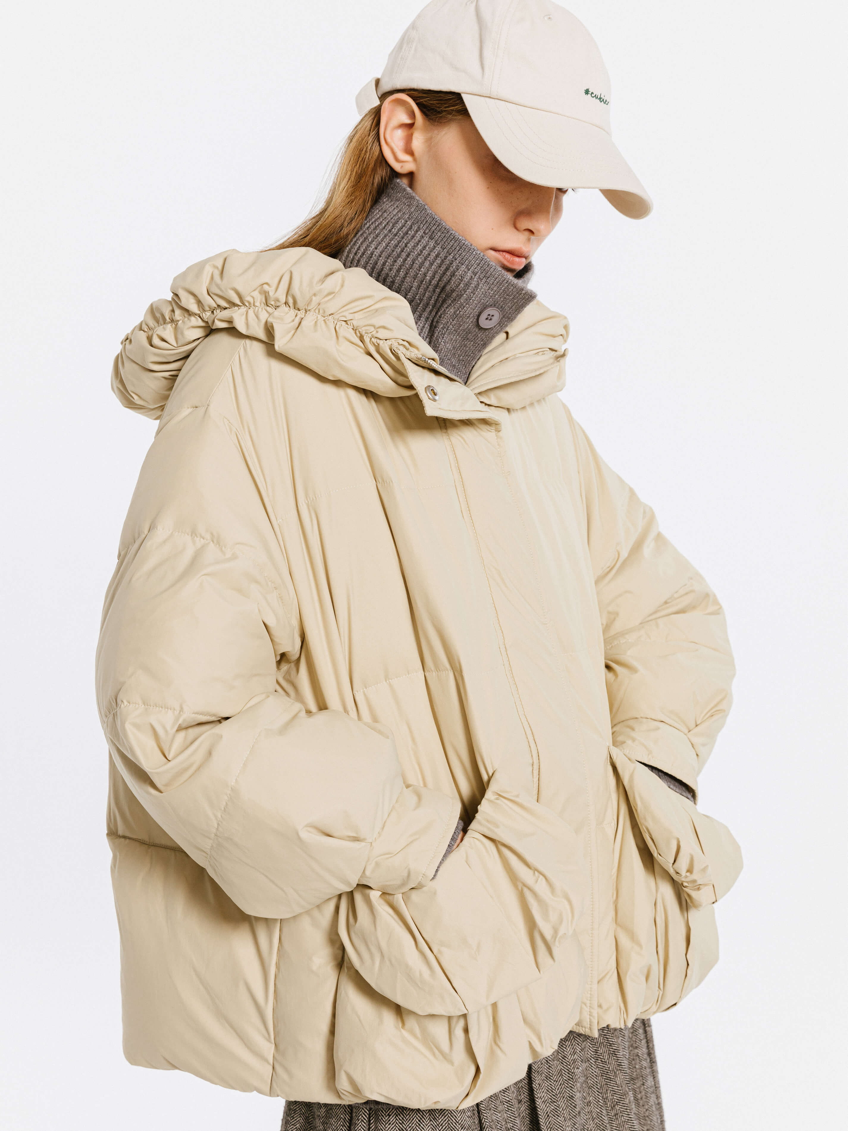 Gathered Short Puffer Jacket-9