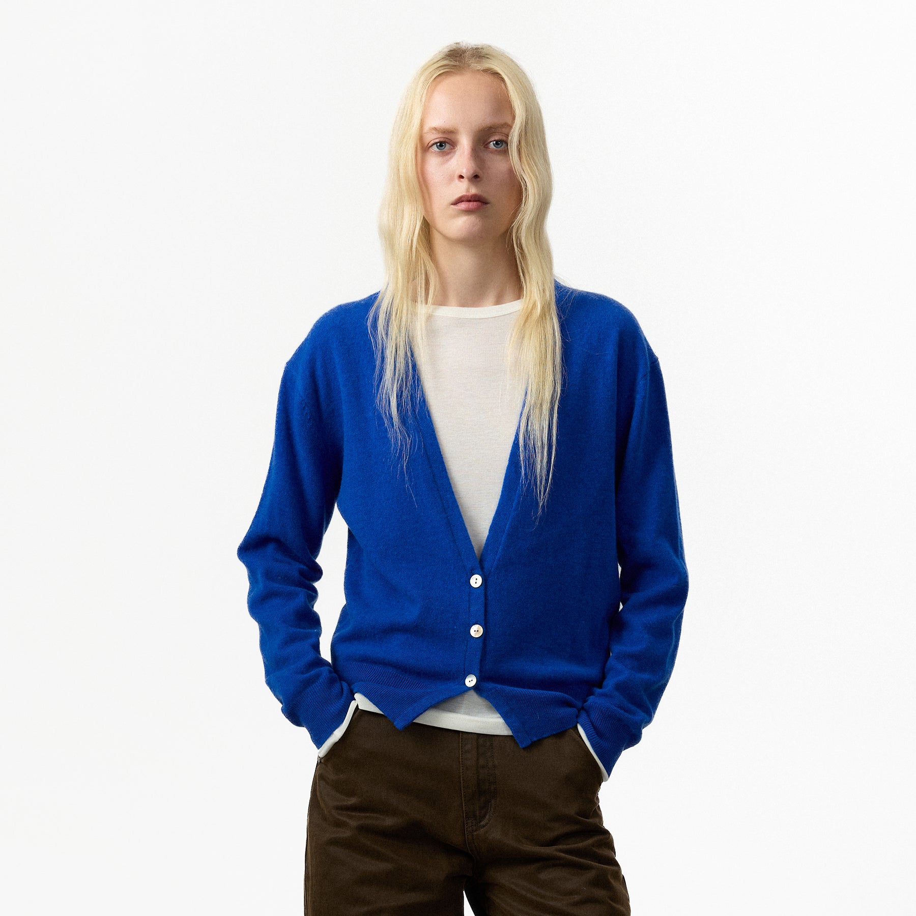 CUBIC 100% Wool V Neck Cardigan-3